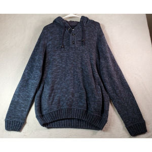 Cedar Wood State Sweater Mens XL Blue Knit Acrylic Long Sleeve‎ Hooded Pullover